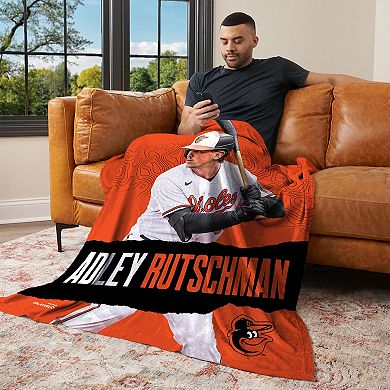 Baltimore Orioles Adley Rutschman Silk Touch Throw Blanket