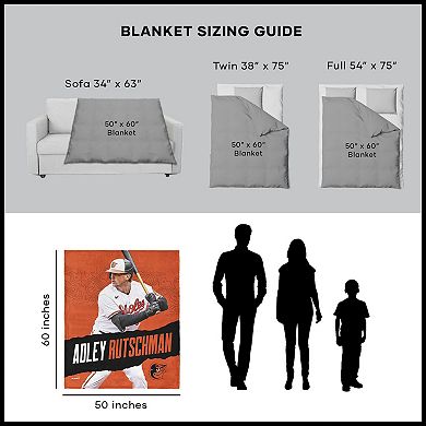 Baltimore Orioles Adley Rutschman Silk Touch Throw Blanket