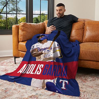 Texas Rangers Adolis Garcia Silk Touch Throw Blanket
