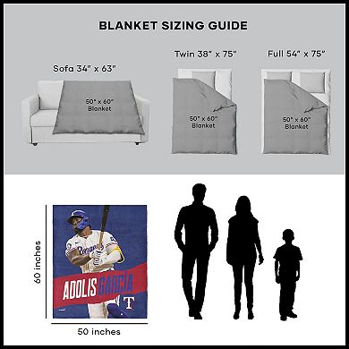Texas Rangers Adolis Garcia Silk Touch Throw Blanket
