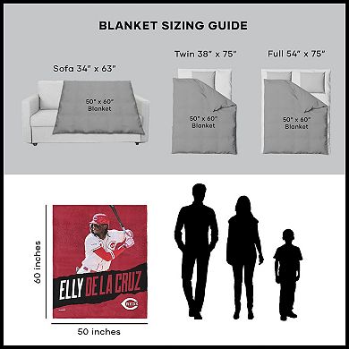 Cincinnati Reds Elly De La Cruz Silk Touch Throw Blanket