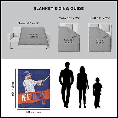 New York Mets Pete Alonso Silk Touch Throw Blanket
