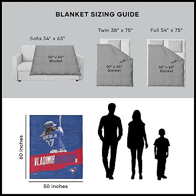 Toronto Blue Jays Vladamir Guerrero Jr. Silk Touch Throw Blanket