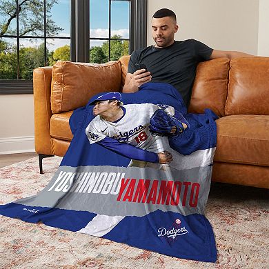 Los Angeles Dodgers Yoshinobu Yamamoto Silk Touch Throw Blanket