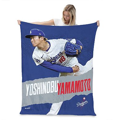 Los Angeles Dodgers Yoshinobu Yamamoto Silk Touch Throw Blanket