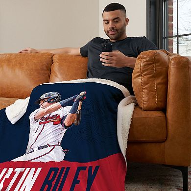 Atlanta Braves Austin Riley Silk Touch Sherpa Throw Blanket