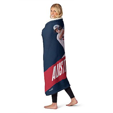 Atlanta Braves Austin Riley Silk Touch Sherpa Throw Blanket