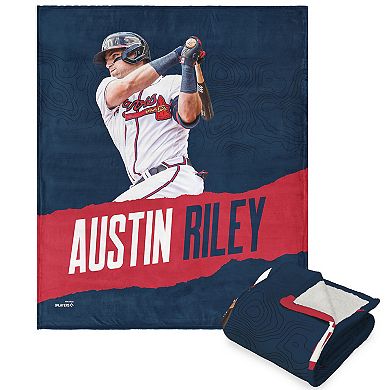 Atlanta Braves Austin Riley Silk Touch Sherpa Throw Blanket