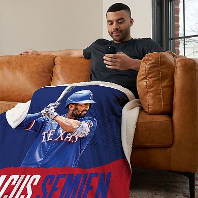 Texas Rangers Marcus Semien Silk Touch Sherpa Throw Blanket
