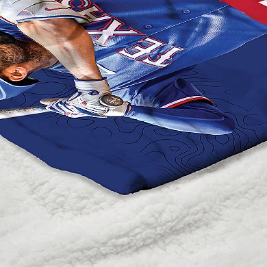 Texas Rangers Marcus Semien Silk Touch Sherpa Throw Blanket