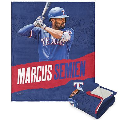 Texas Rangers Marcus Semien Silk Touch Sherpa Throw Blanket
