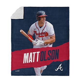 Atlanta Braves Matt Olson Silk Touch Sherpa Throw Blanket