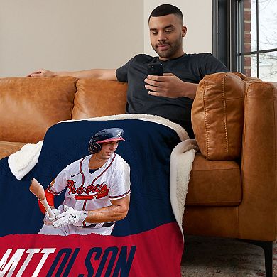 Atlanta Braves Matt Olson Silk Touch Sherpa Throw Blanket