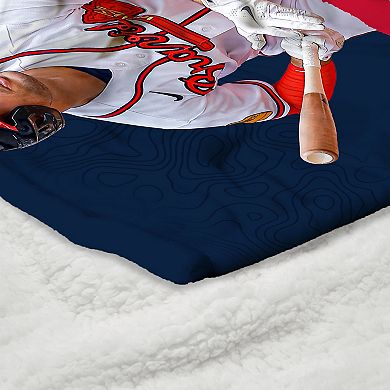 Atlanta Braves Matt Olson Silk Touch Sherpa Throw Blanket