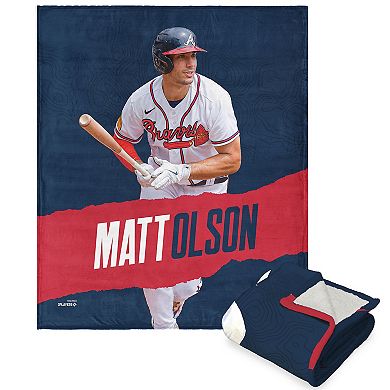 Atlanta Braves Matt Olson Silk Touch Sherpa Throw Blanket