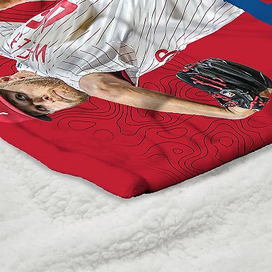 Philadelphia Phillies Zack Wheeler Silk Touch Sherpa Throw Blanket