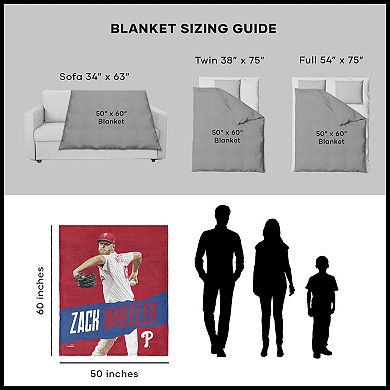 Philadelphia Phillies Zack Wheeler Silk Touch Sherpa Throw Blanket