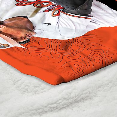 Baltimore Orioles Adley Rutschman Silk Touch Sherpa Throw Blanket