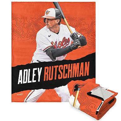 Baltimore Orioles Adley Rutschman Silk Touch Sherpa Throw Blanket