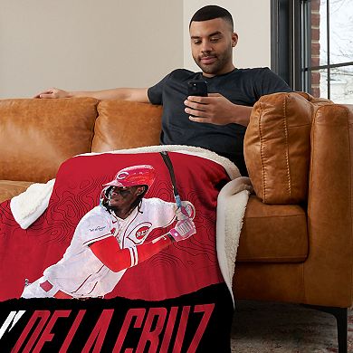 Cincinnati Reds Elly De La Cruz Silk Touch Sherpa Throw Blanket