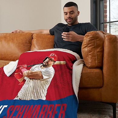 Philadelphia Phillies Kyle Schwarber Silk Touch Sherpa Throw Blanket