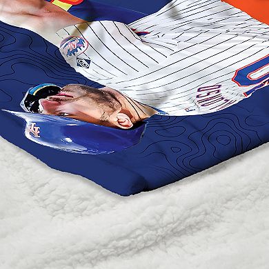 New York Mets Pete Alonso Silk Touch Sherpa Throw Blanket