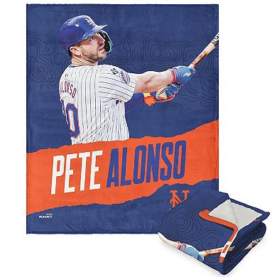 New York Mets Pete Alonso Silk Touch Sherpa Throw Blanket