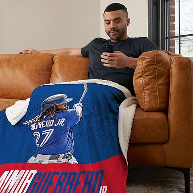 Toronto Blue Jays Vladamir Guerrero Jr Silk Touch Sherpa Throw Blanket