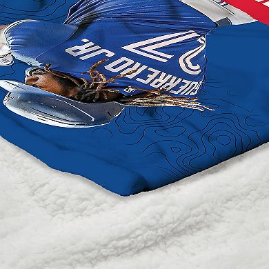 Toronto Blue Jays Vladamir Guerrero Jr Silk Touch Sherpa Throw Blanket