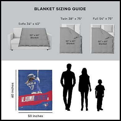 Toronto Blue Jays Vladamir Guerrero Jr Silk Touch Sherpa Throw Blanket