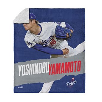 Los Angeles Dodgers Yoshinobu Yamamoto Silk Touch Sherpa Throw Blanket