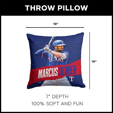 Texas Rangers Marcus Semien Throw Pillow