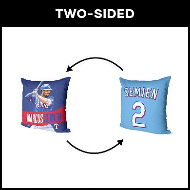 Texas Rangers Marcus Semien Throw Pillow