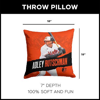 Baltimore Orioles Adley Rutschman Throw Pillow