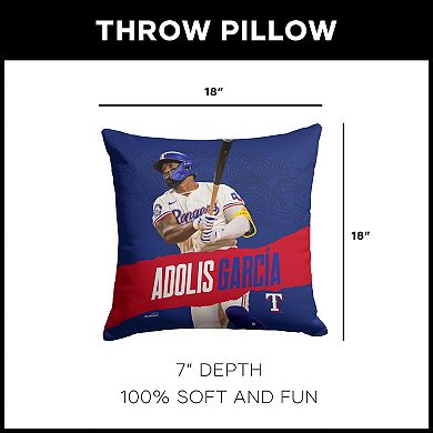 Texas Rangers Adolis Garcia Throw Pillow