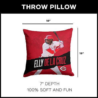 Cincinnati Reds Elly De La Cruz Throw Pillow