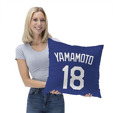 Los Angeles Dodgers Yoshinobu Yamamoto Throw Pillow