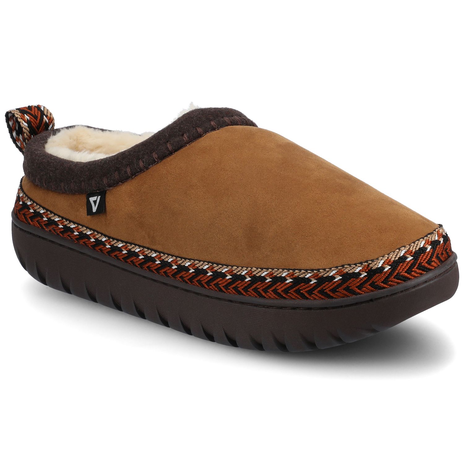 Мужские тапочки VANCE Weller Warm Shearling Clog Slipper, цвет: Каштановый — фото 1