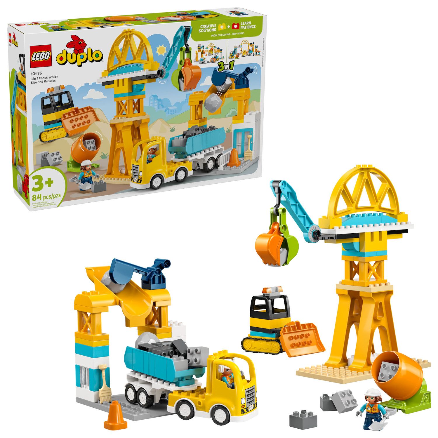 Детские конструкторы LEGO DUPLO Town 3-in-1 Construction Site 10476 Building Kit (84 Pieces)