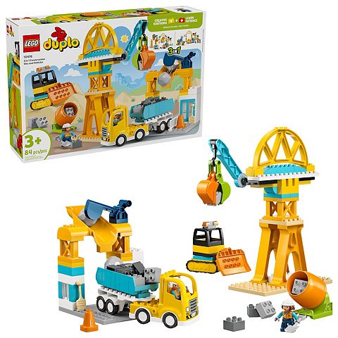 Детские конструкторы LEGO DUPLO Town 3-in-1 Construction Site 10476 Building Kit (84 Pieces)