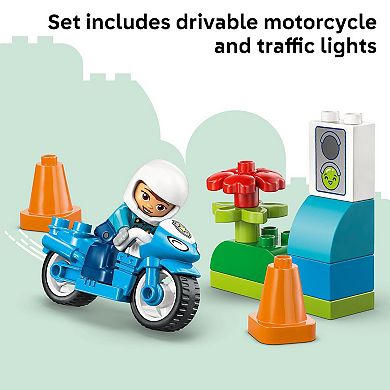 LEGO DUPLO Town Blue Police Motorcycle 10471 Building Kit (11 Pieces)