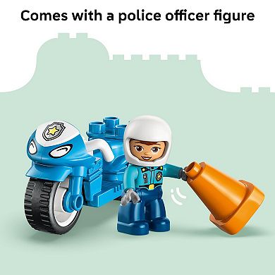 LEGO DUPLO Town Blue Police Motorcycle 10471 Building Kit (11 Pieces)