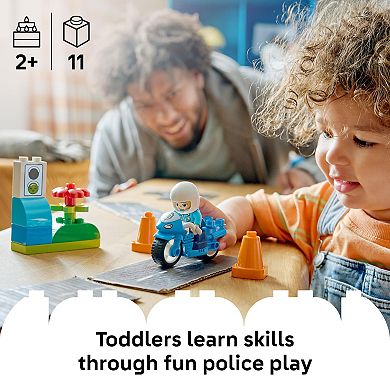 LEGO DUPLO Town Blue Police Motorcycle 10471 Building Kit (11 Pieces)
