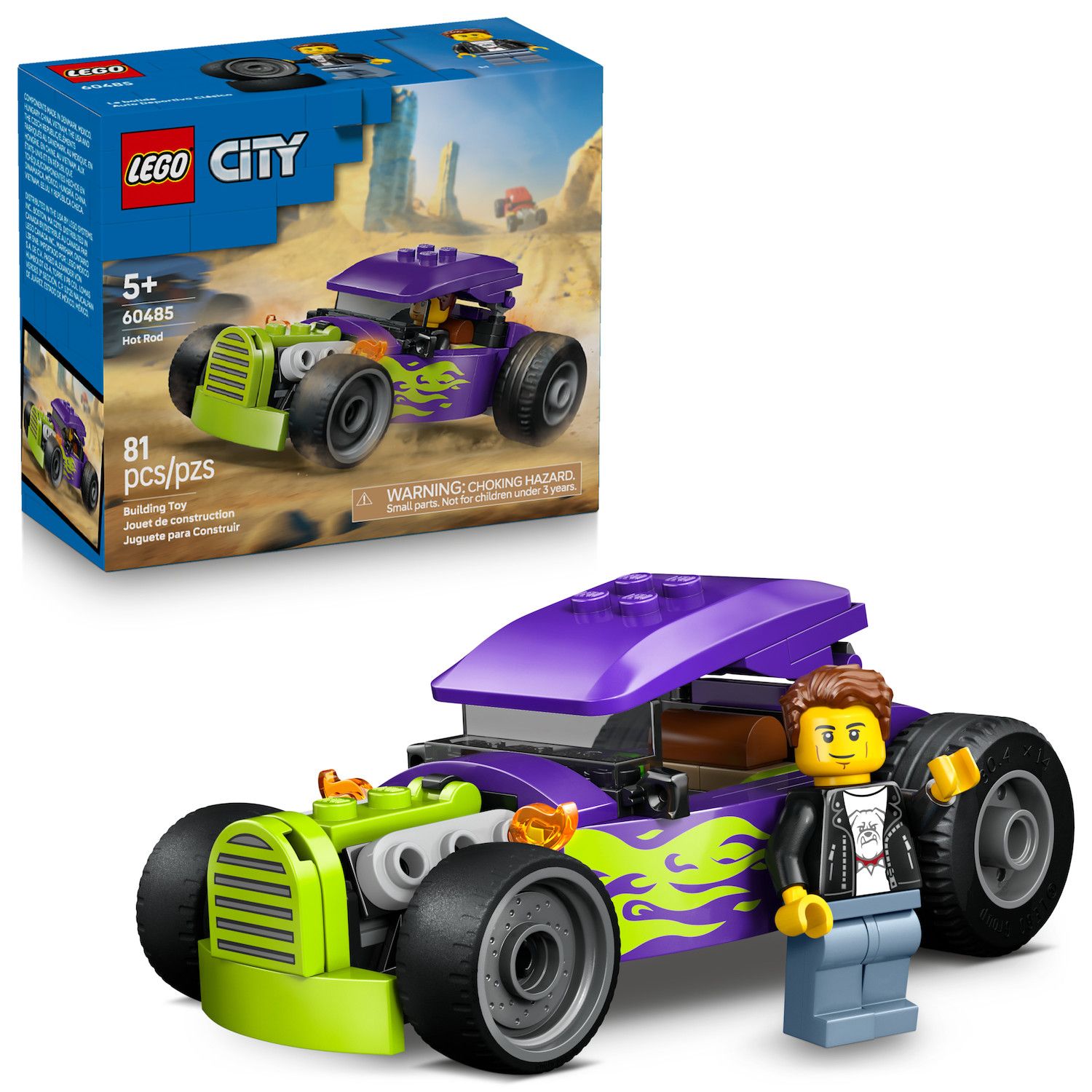 Детские конструкторы LEGO City Hot Rod Race Car 60485 Building Kit (81 Pieces)