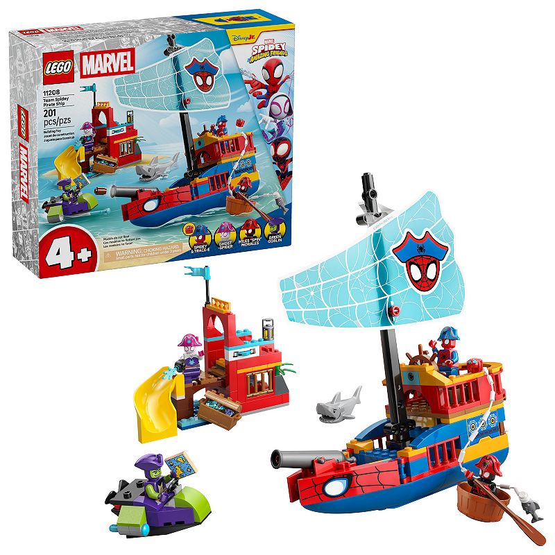 LEGO Marvel Spidey And His Amazing Friends Team Spidey Pirate Ship 11208 Building Kit (201 Pieces), Multi