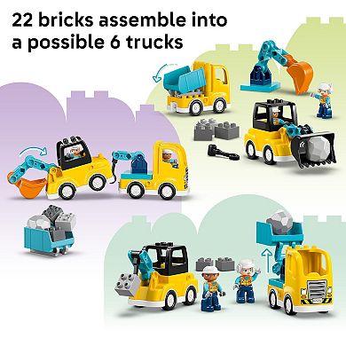 LEGO DUPLO Town 3-in-1 Construction Vehicles 10475 Building Kit (22 Pieces)