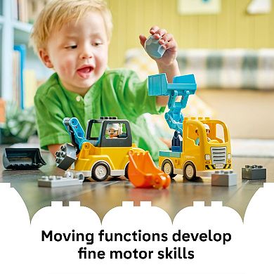 LEGO DUPLO Town 3-in-1 Construction Vehicles 10475 Building Kit (22 Pieces)