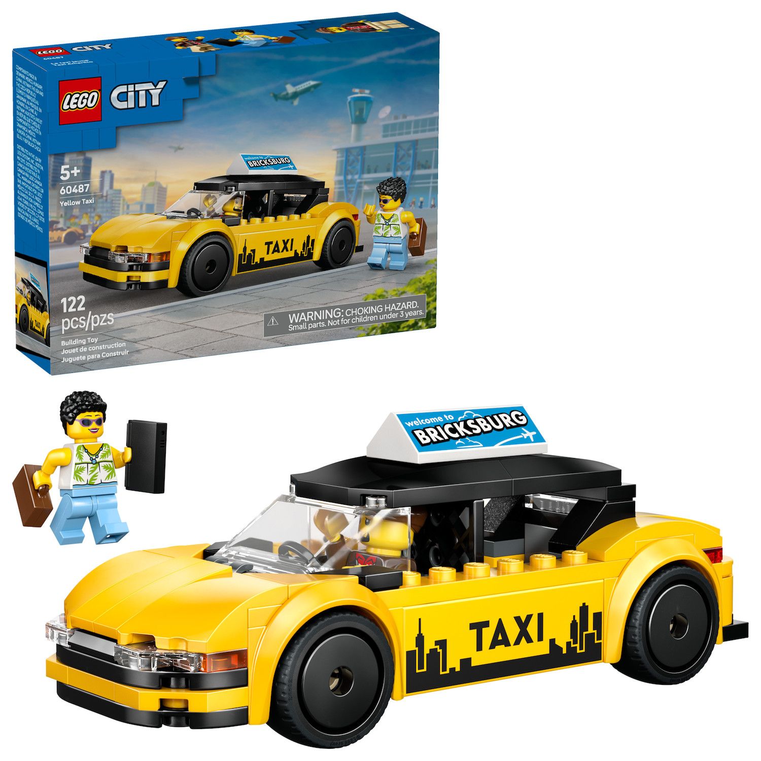 Детские конструкторы LEGO City Yellow Taxi Car 60487 Building Kit (122 Pieces)