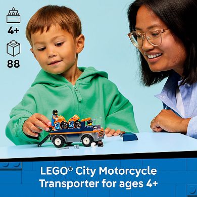 LEGO City Motorcycle Transporter 60491 Building Kit (88 Pieces)