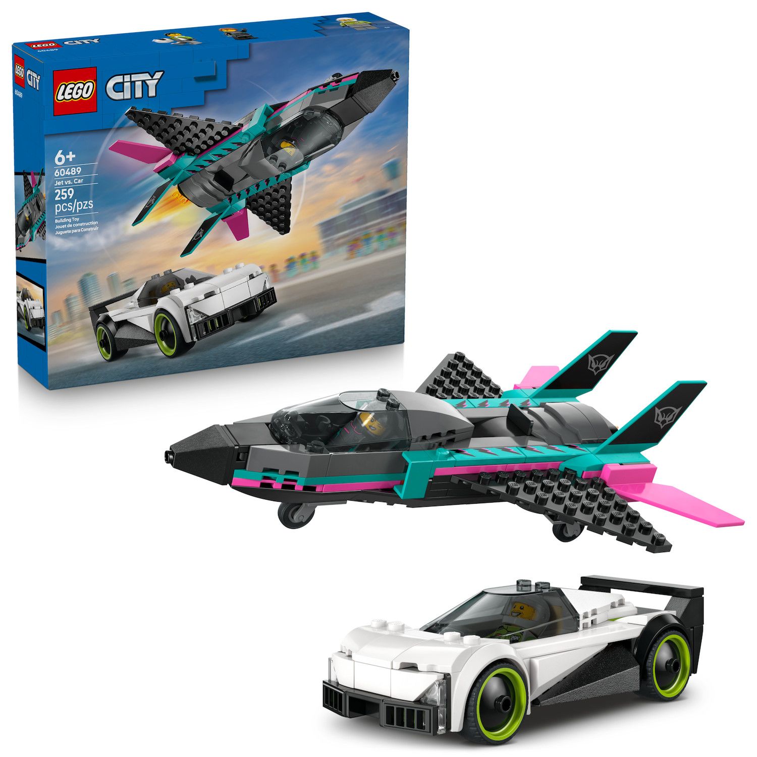 Детские конструкторы LEGO City Jet vs. Car 60489 Building Kit (259 Pieces)